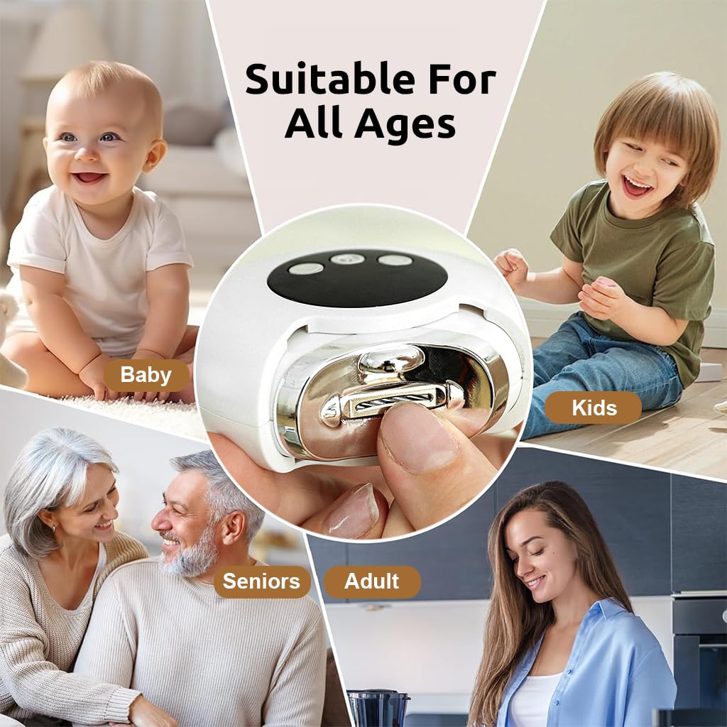 MAYCREATE Electric Nail Clipper with LED 2 IN 1 Nail Clipper & Nail Filer, 2 Speeds Adjustable USB Rechargeable Electric Nail Clipper Nail File, Safe Nail Clipper for Kids Elders Adults MAYCREATE Electric Nail Clipper with LED 2 IN 1 Nail Clipper & Nail Filer, 2 Speeds Adjustable USB Rechargeable Electric Nail Clipper Nail File, Safe Nail Clipper for Kids Elders Adults